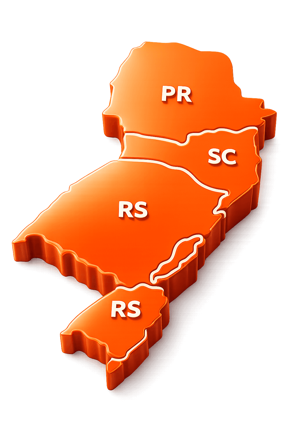 Mapa de atuação da XFone Digital no Sul do Brasil